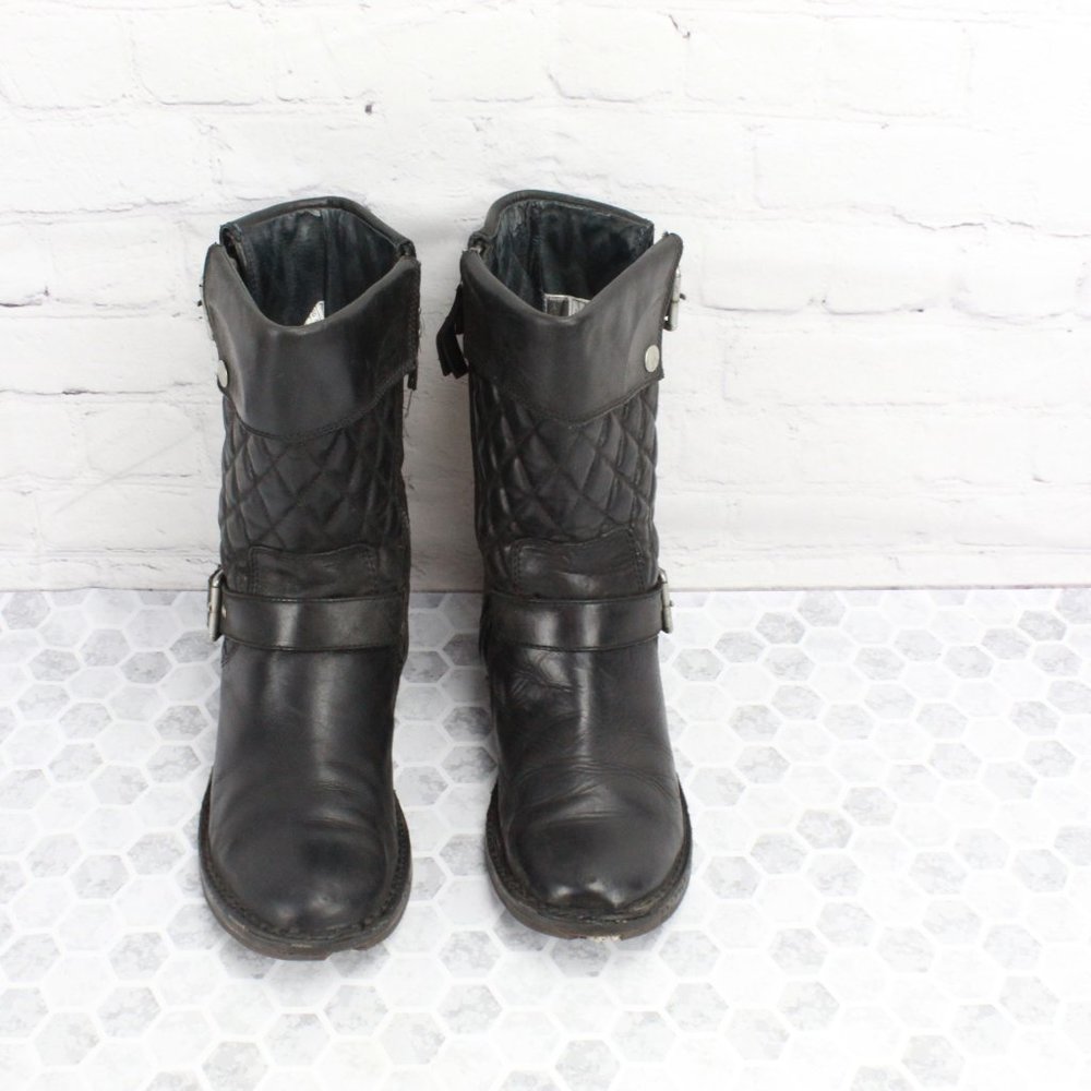 Ugg Australia Conor Black Oiled Leather Boots Sz 8 - Picture 2 of 8